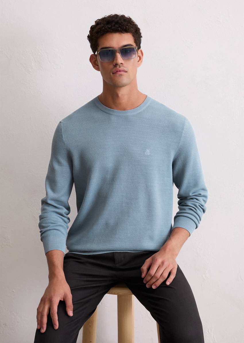 Sweater regular made from organic cotton piqué