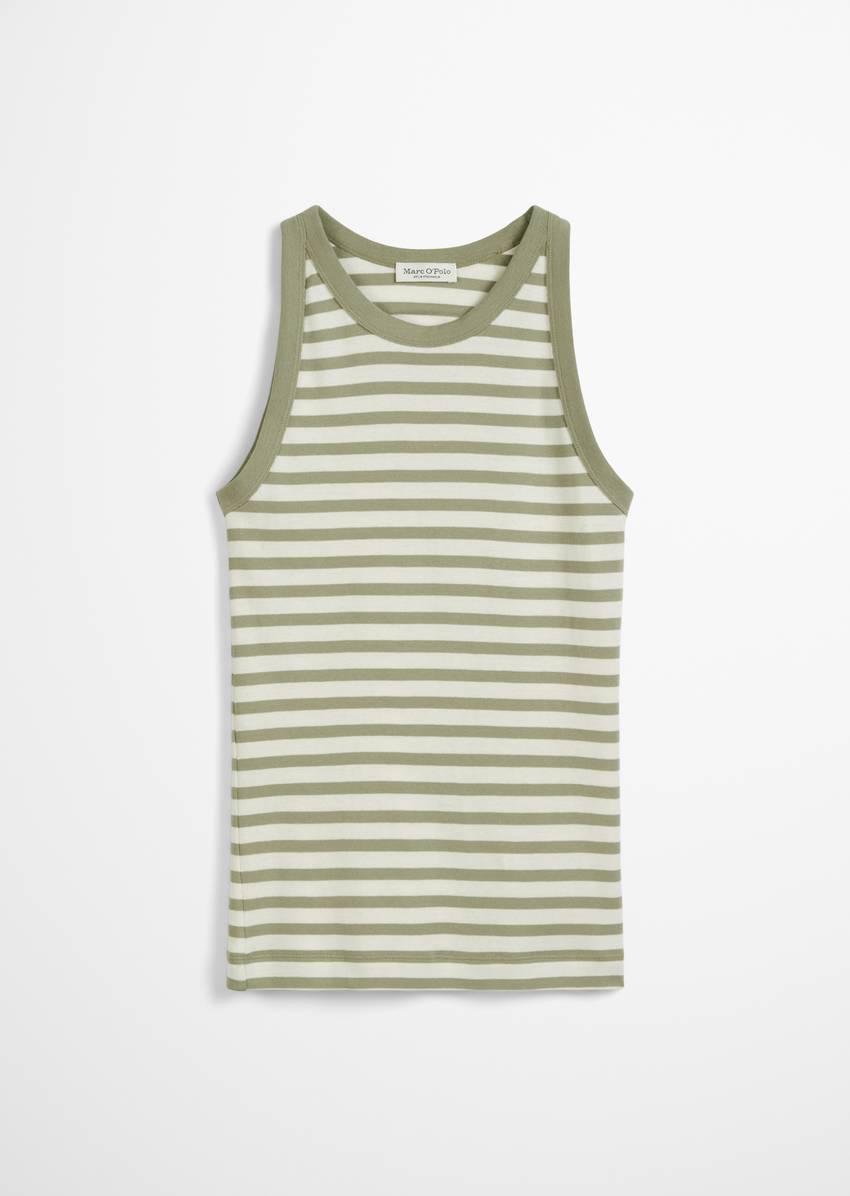 Striped tank top slim made from organic cotton rib jersey