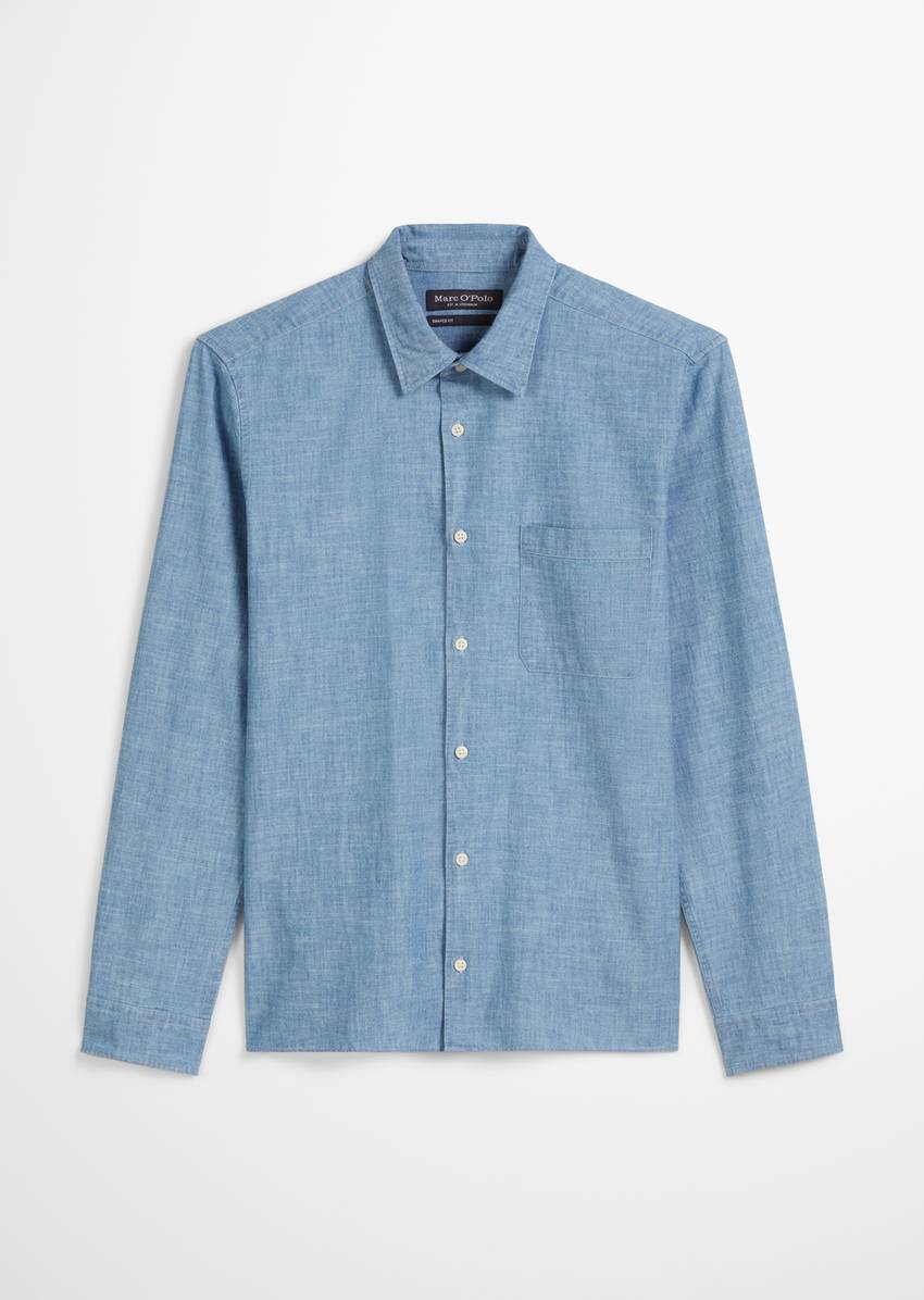 Shirt shaped made from lightweight organic cotton chambray