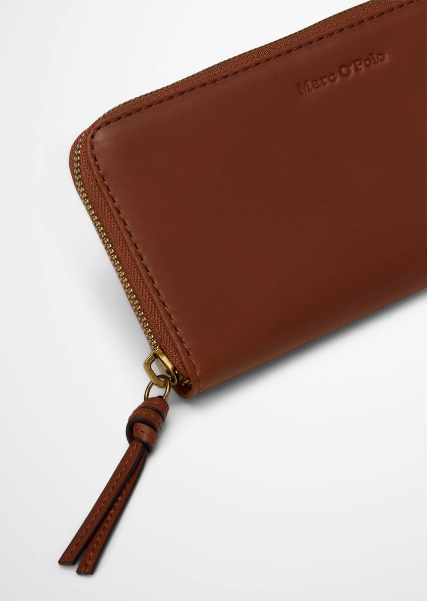 Combination wallet large made from smooth cowhide