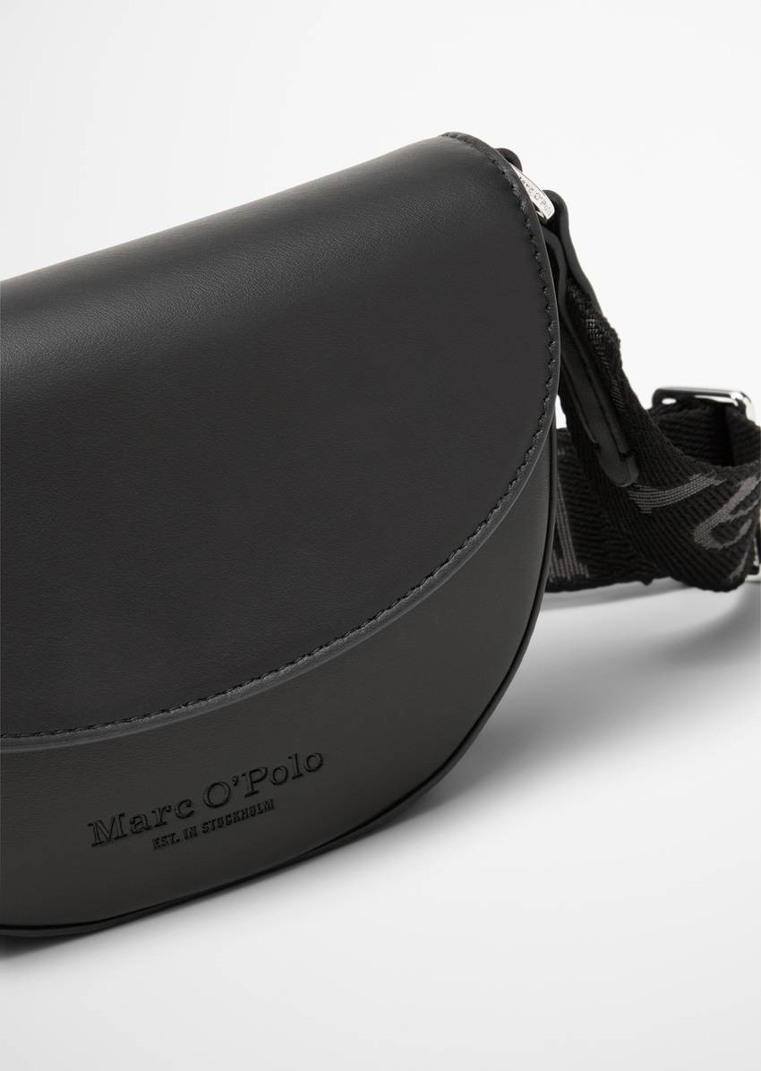 Shoulder bag small made from a leather alternative made from recycled polyester