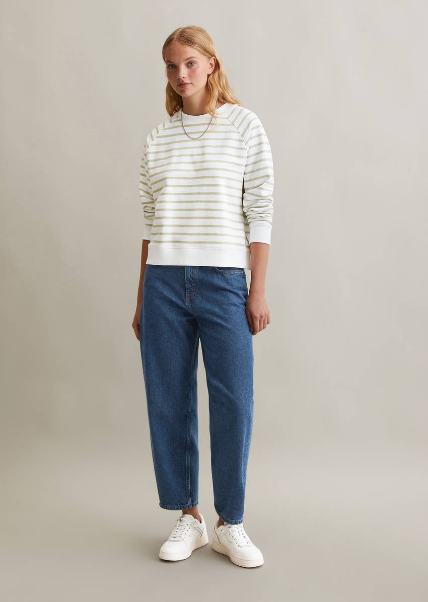 Regular striped sweatshirt made from pure organic cotton