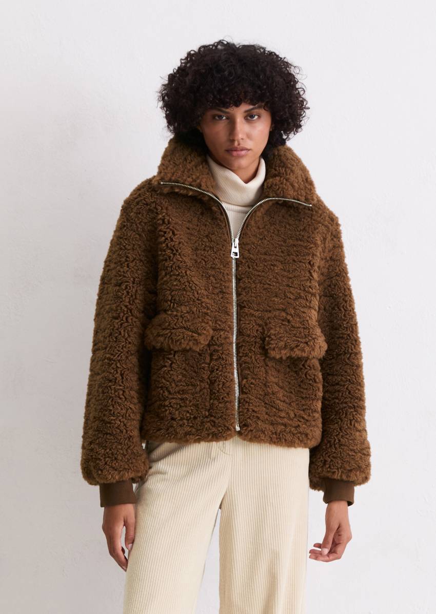 Teddy jacket regular made from recycled polyester