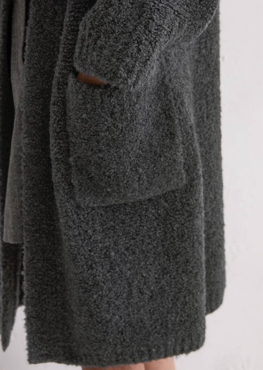 Bouclé cardigan regular made from a virgin wool/alpaca wool mix