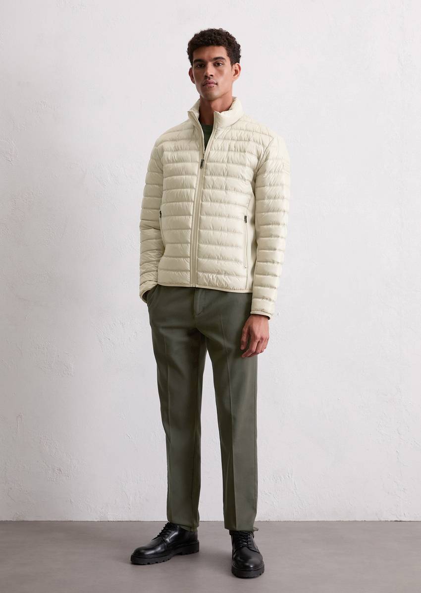 Quilted jacket regular with softshell inserts