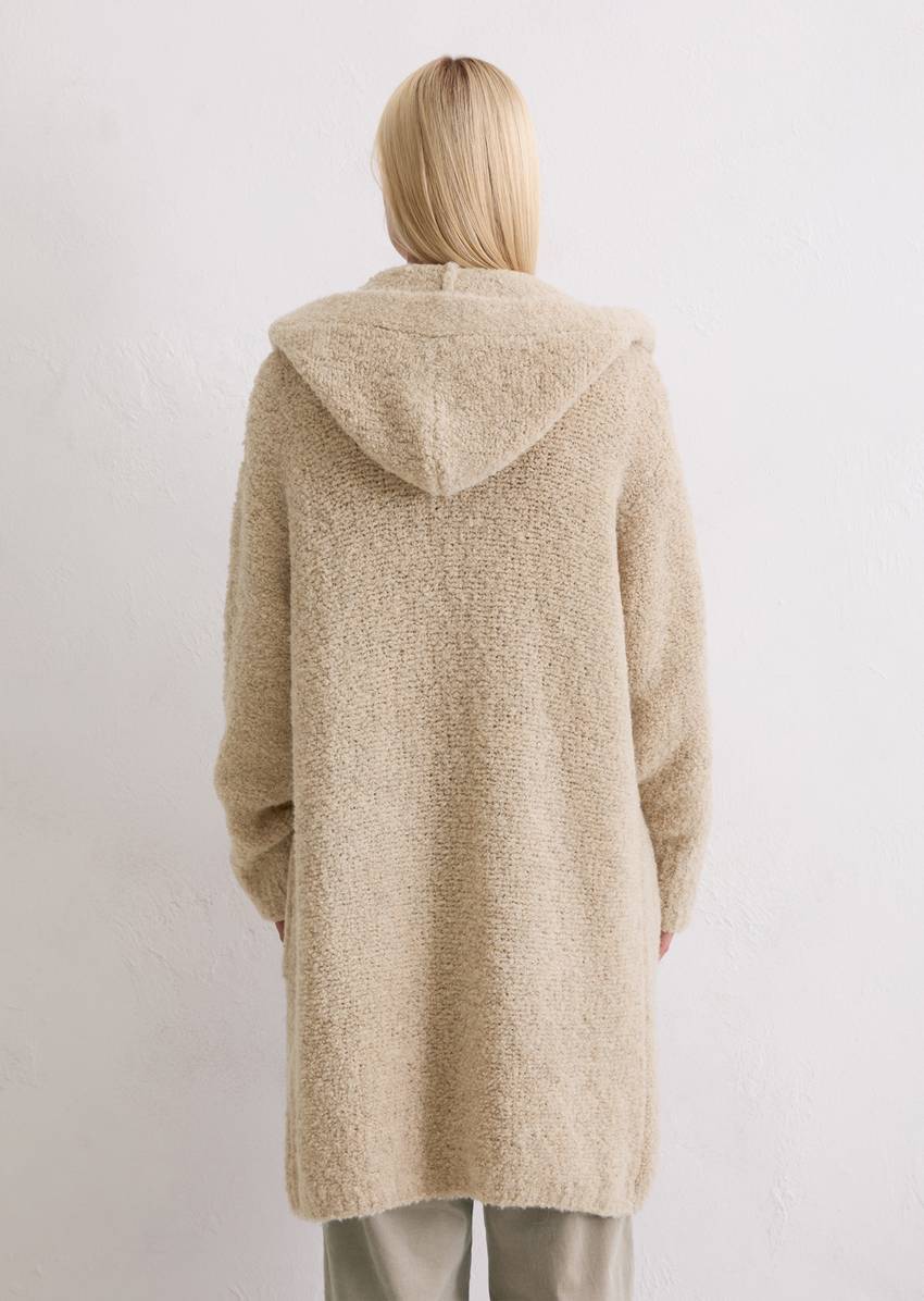 Bouclé cardigan regular made from a virgin wool/alpaca wool mix