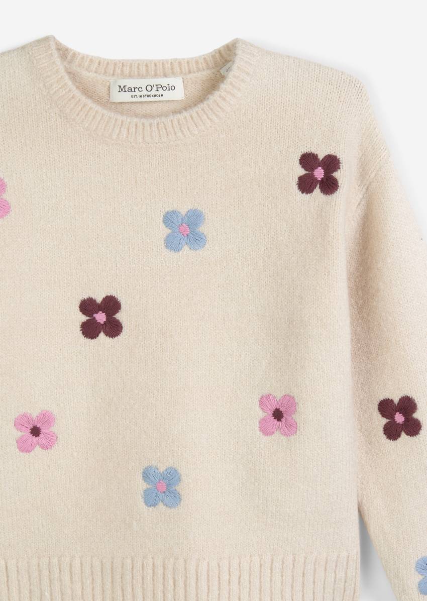 KIDS-GIRLS sweater with floral embroidery