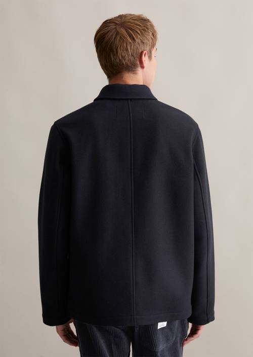 Wool jacket regular made from a wool blend with recycled content