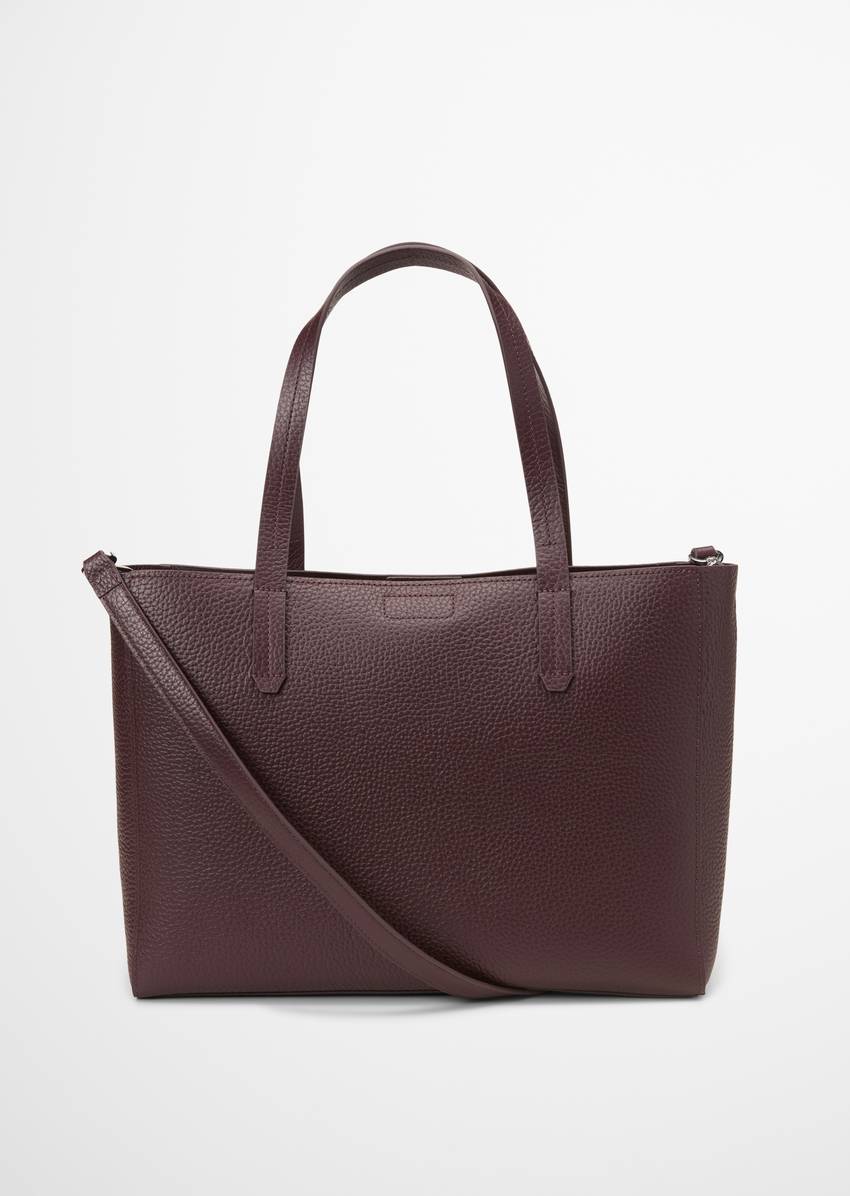 3-in-1 shopper medium made from grained cowhide