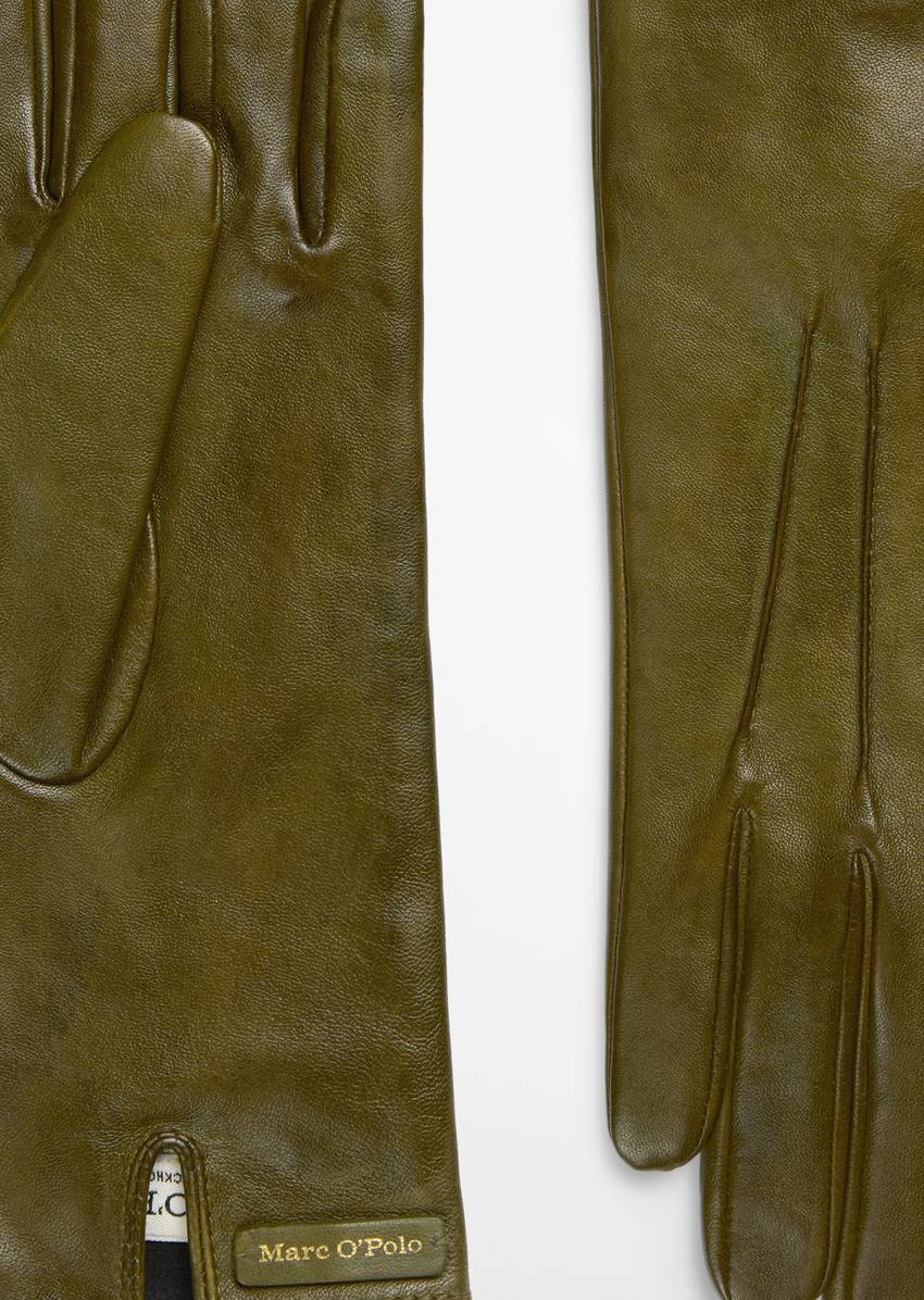 Leather finger gloves made from vintage lamb nappa