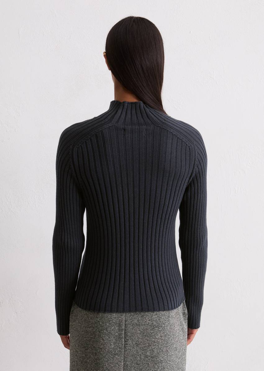 Turtleneck sweater slim made from heavy weight cotton