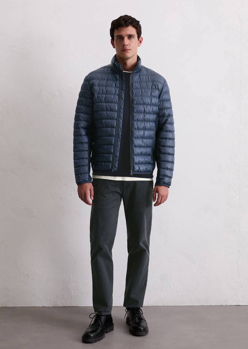 Quilted jacket regular with softshell inserts