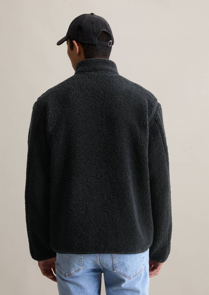 Teddy jacket regular with nylon breast pocket