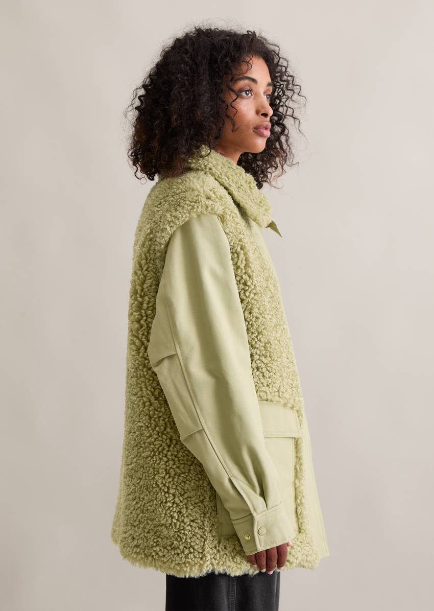 Outdoor jacket oversize made from a casual mix of materials