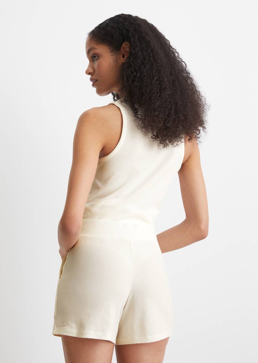 Lounge jersey shorts made from a ribbed organic cotton-modal blend