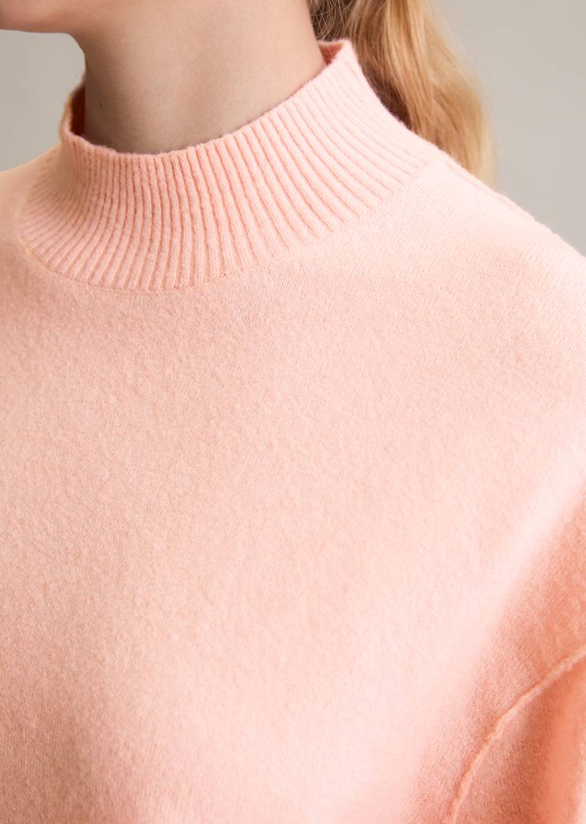 Knitted sweater regular made from a soft virgin wool blend