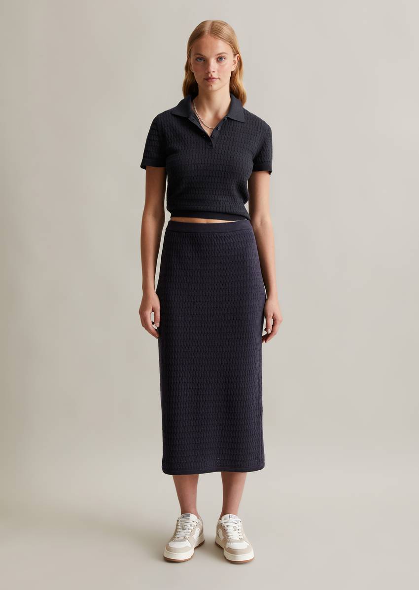 Regular knit skirt made from soft cotton yarn