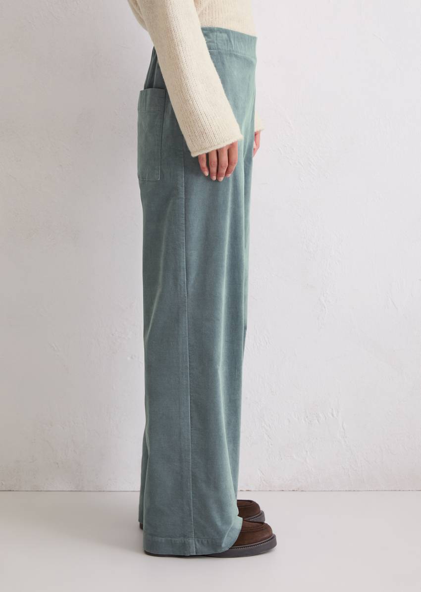 Velvet pants loose made from organic cotton stretch