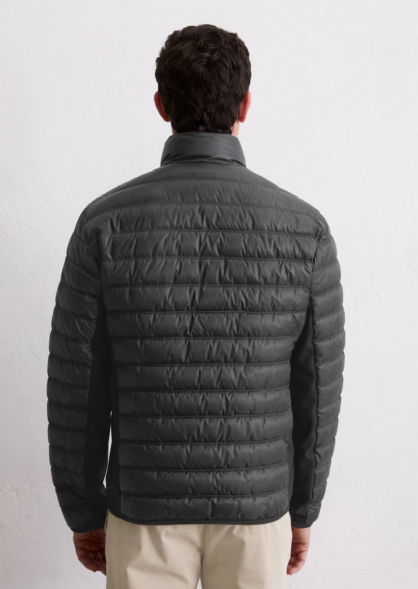 Quilted jacket regular with softshell inserts