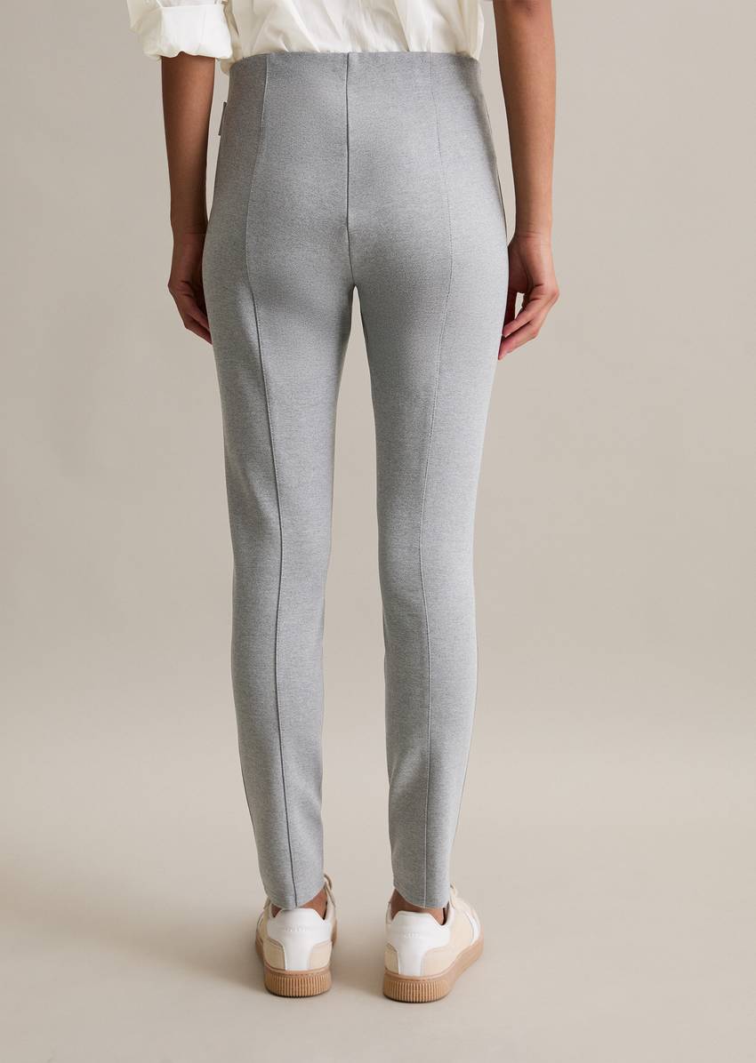 Jersey pants slim made from compact interlock