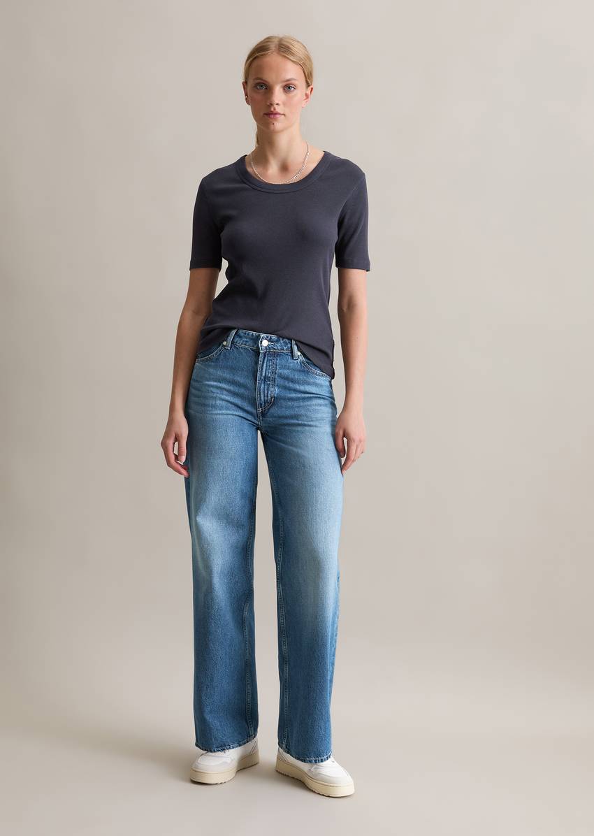 T-shirt slim made from soft organic cotton-modal stretch jersey