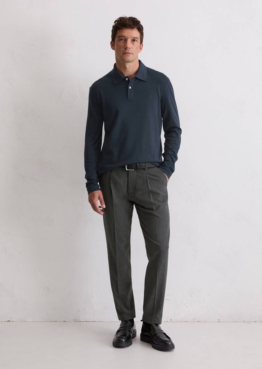 Regular polo shirt made from heavyweight organic cotton jersey