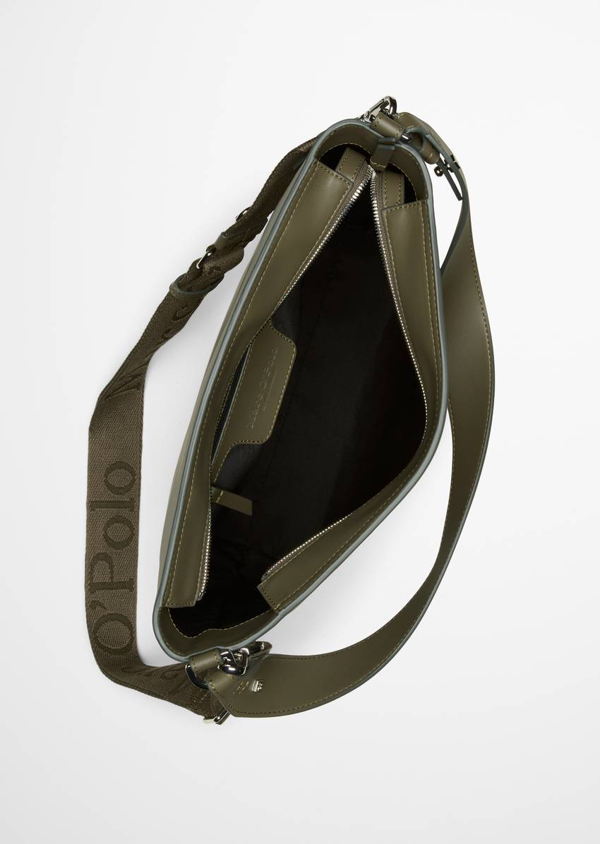 Hobo bag made from a leather alternative made from recycled polyester
