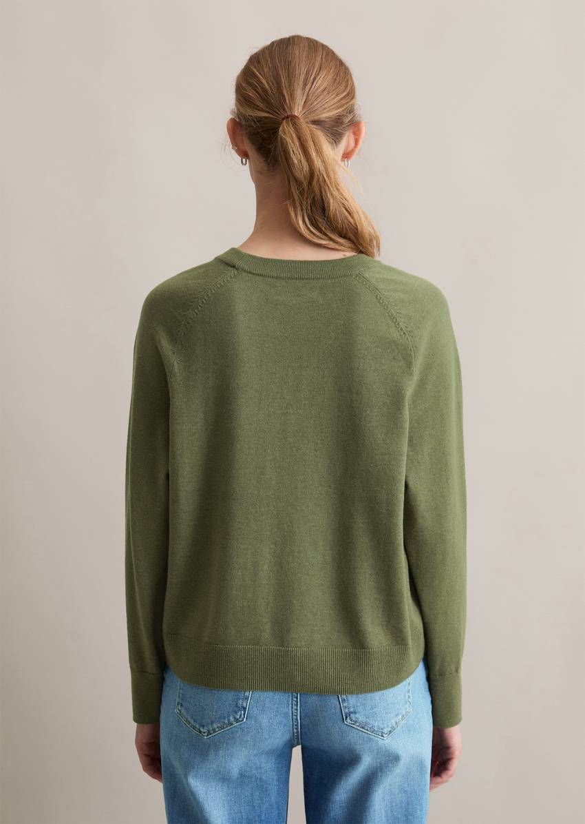 Knitted sweater regular made from soft cotton stretch