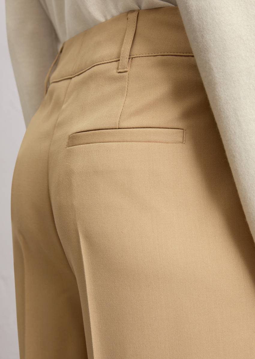 Wide Leg Pants made from wool blend twill