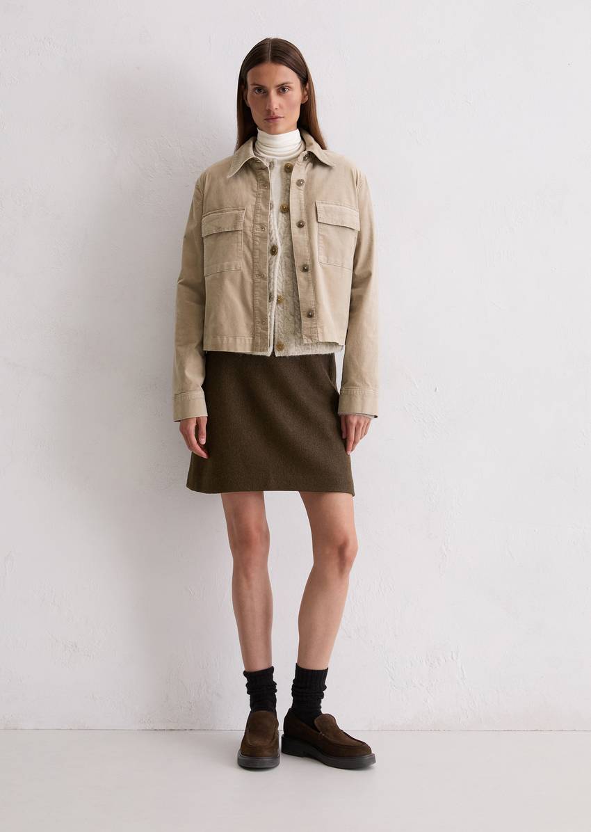 Velvet jacket regular made from organic cotton-viscose stretch