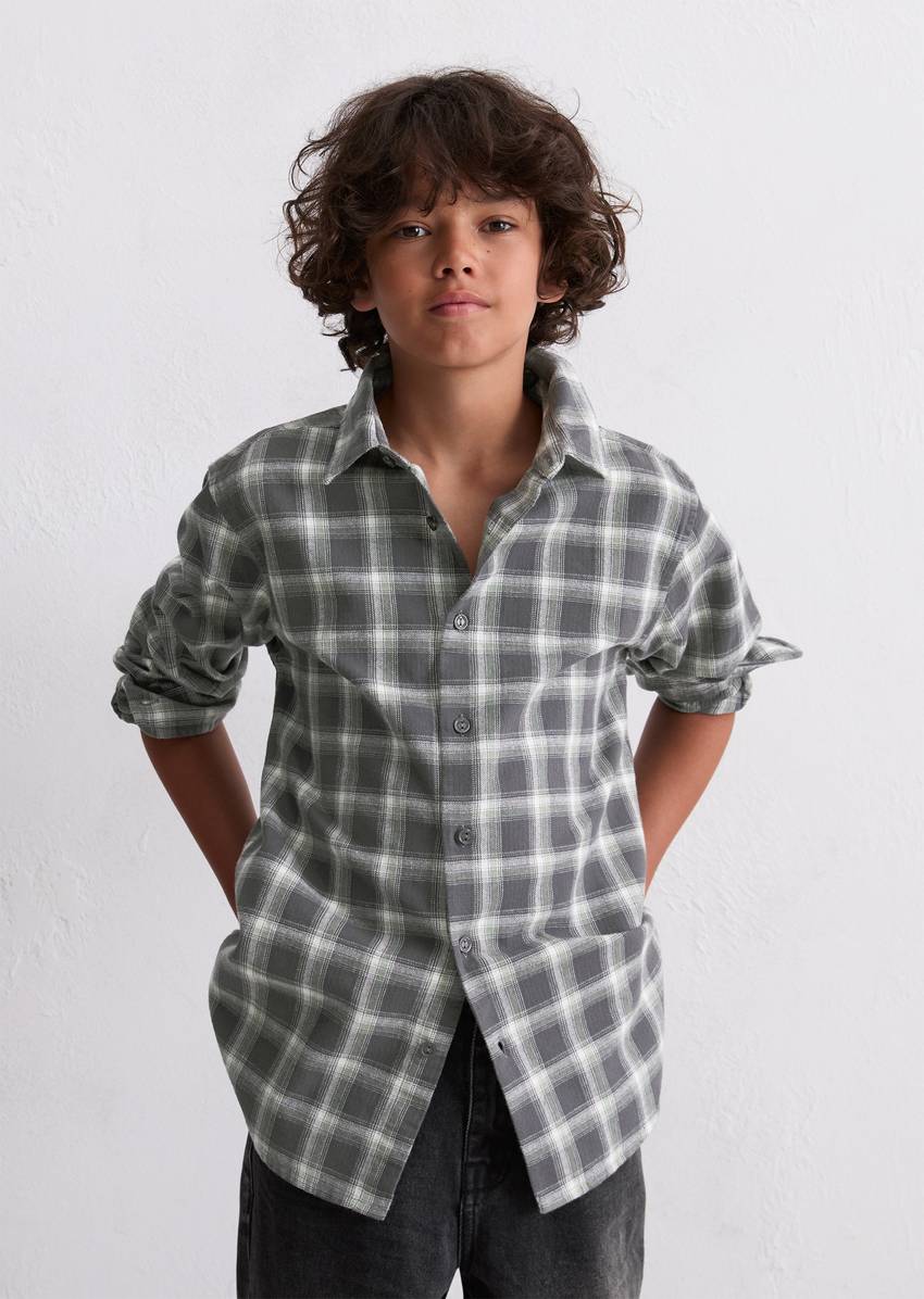 TEENS-BOYS shirt made of cotton in a flannel look