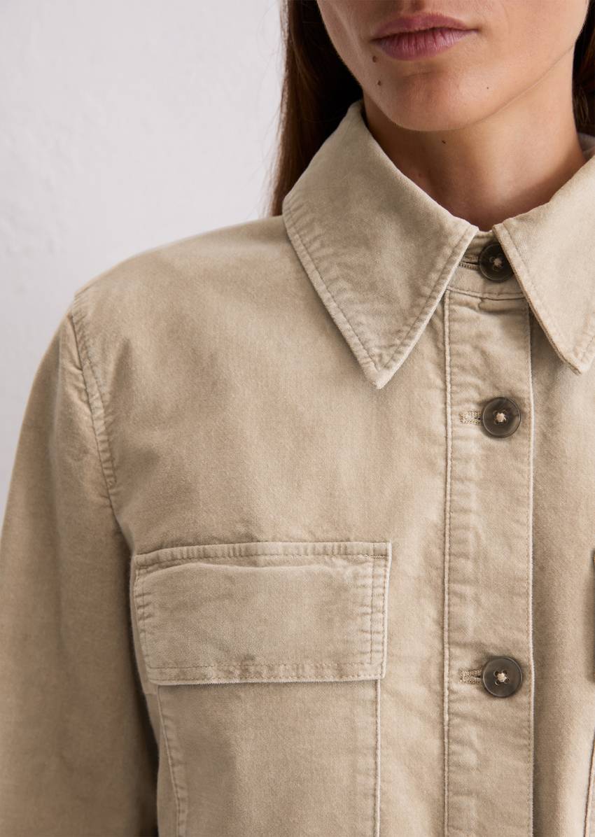 Velvet jacket regular made from organic cotton-viscose stretch