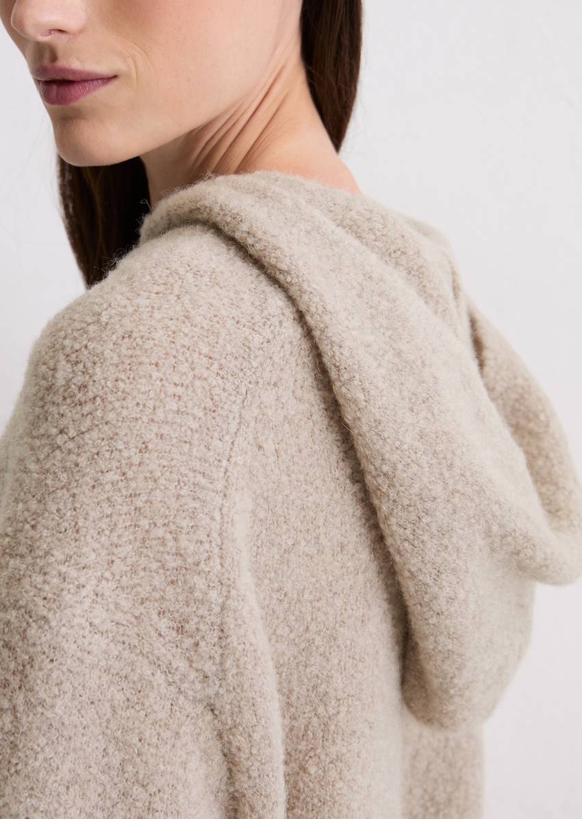 Bouclé hoodie loose made from a virgin wool/alpaca wool mix