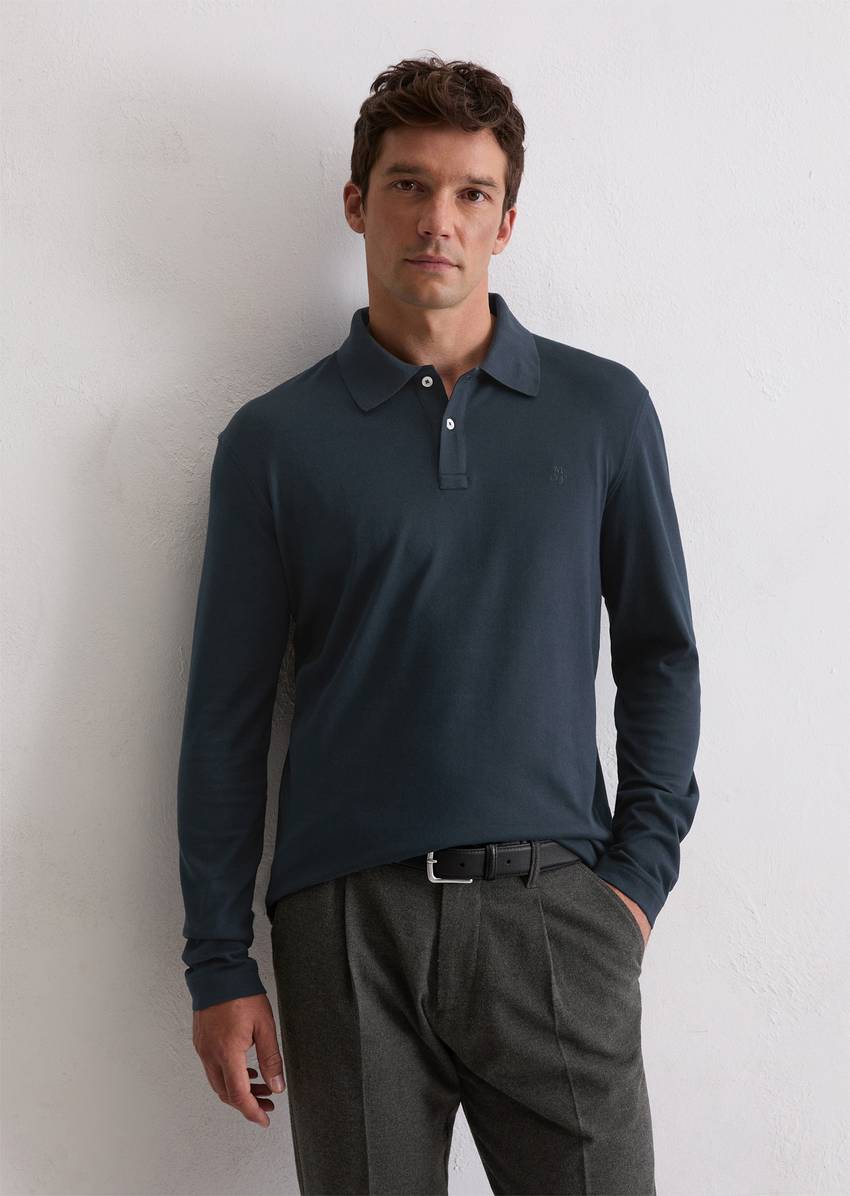Regular polo shirt made from heavyweight organic cotton jersey