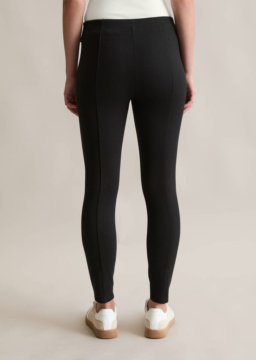 Jersey pants slim made from compact interlock