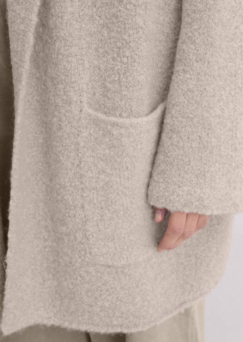 Bouclé cardigan regular made from a virgin wool/alpaca wool mix