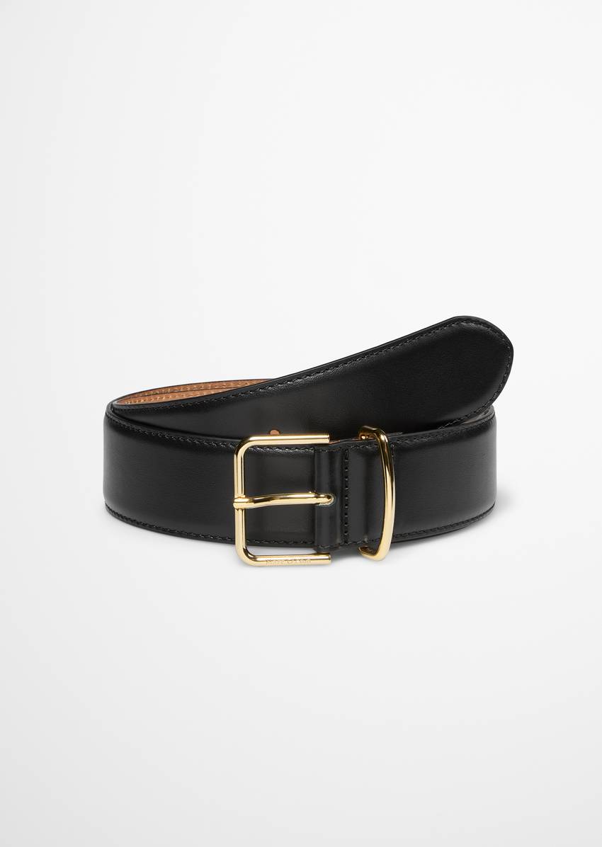 Belt with gold-colored buckle and loop