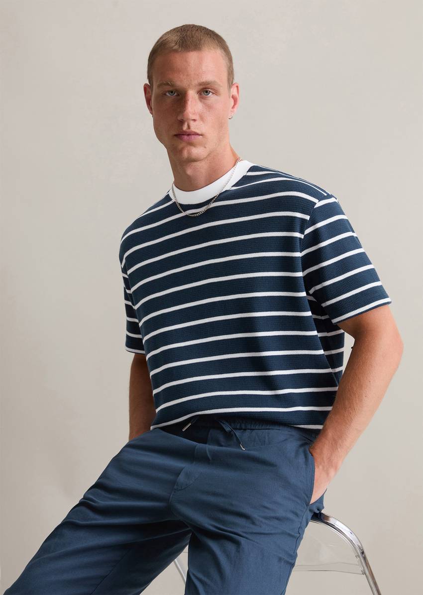 Relaxed T-shirt made from soft waffle jersey