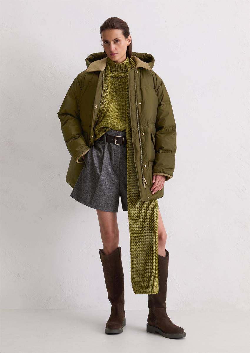 Puffer down parka regular made from recycled polyester