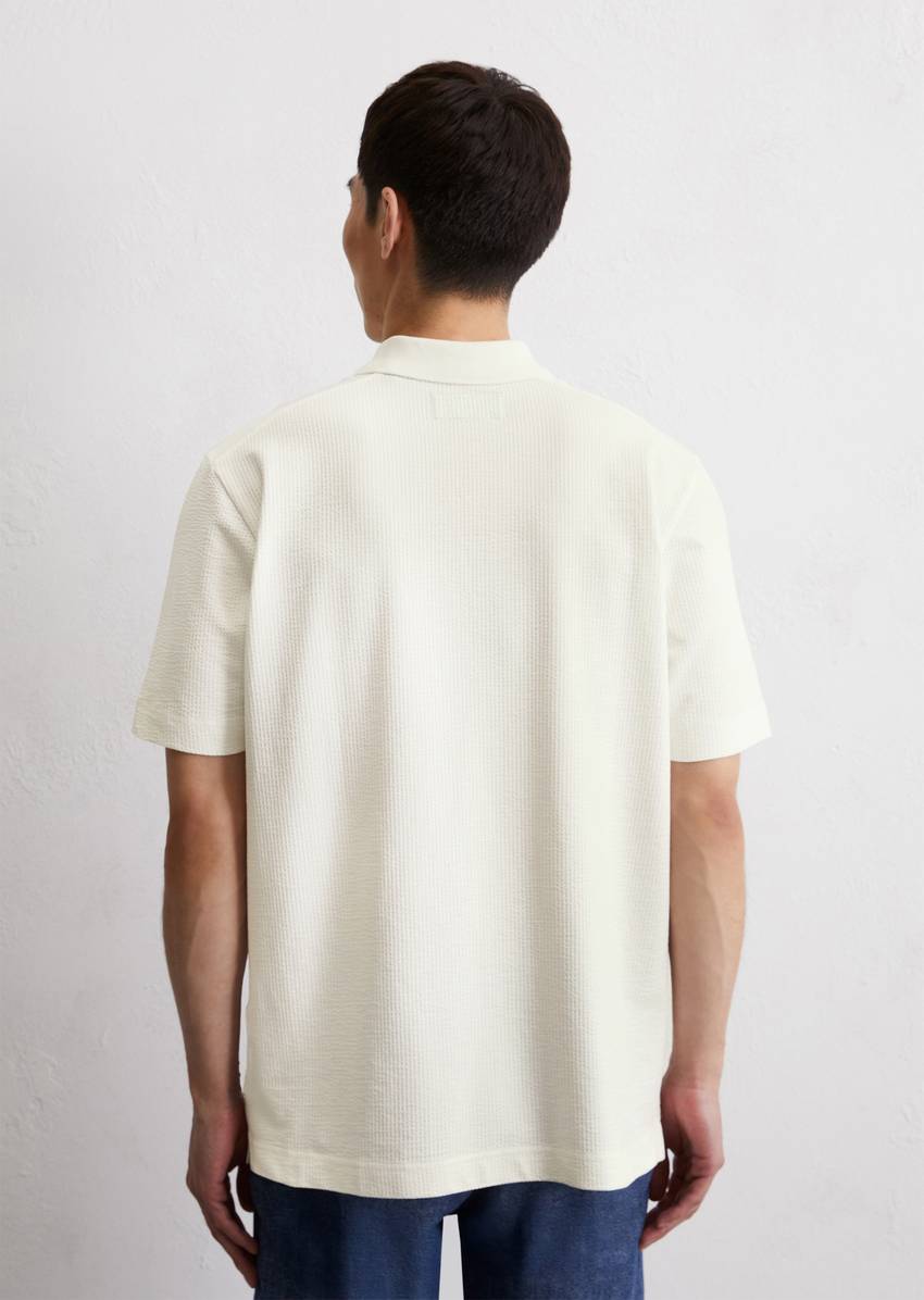DfC polo shirt seersucker regular made from an organic cotton blend