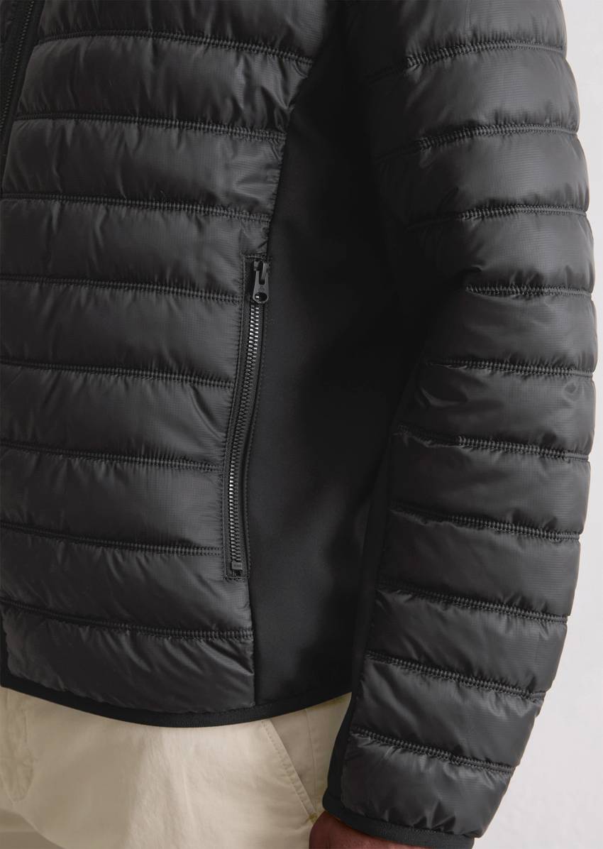 Quilted jacket regular with softshell inserts
