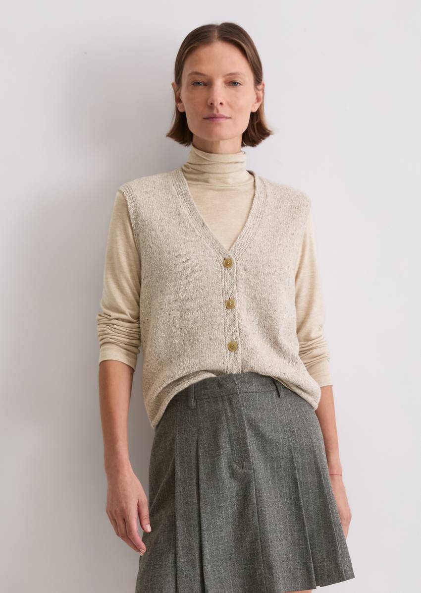 Tweed cardigan regular made from a virgin wool mix