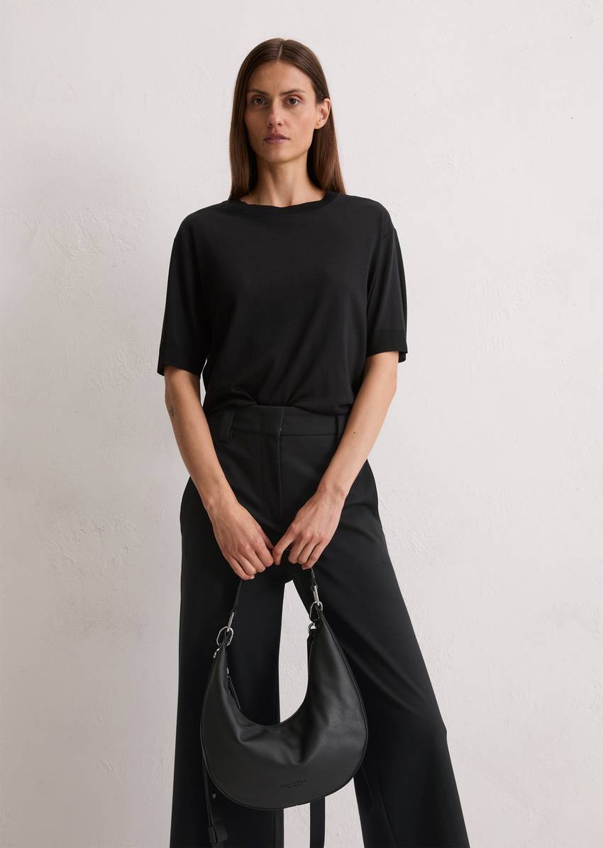 Crossbody bag small made from finely grained cowhide