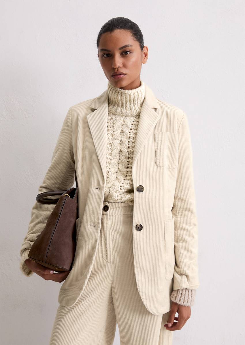 Corduroy blazer shaped made from pure organic cotton