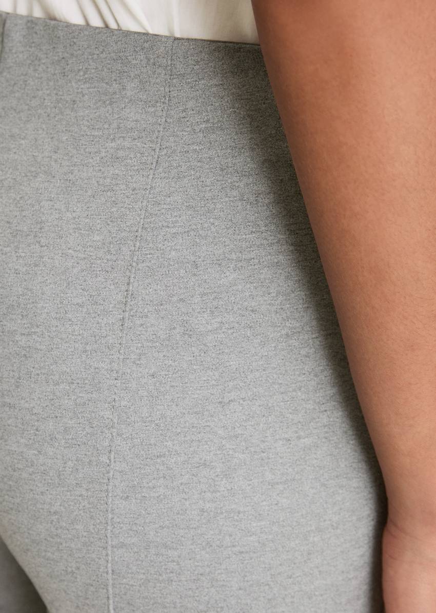 Jersey pants slim made from compact interlock