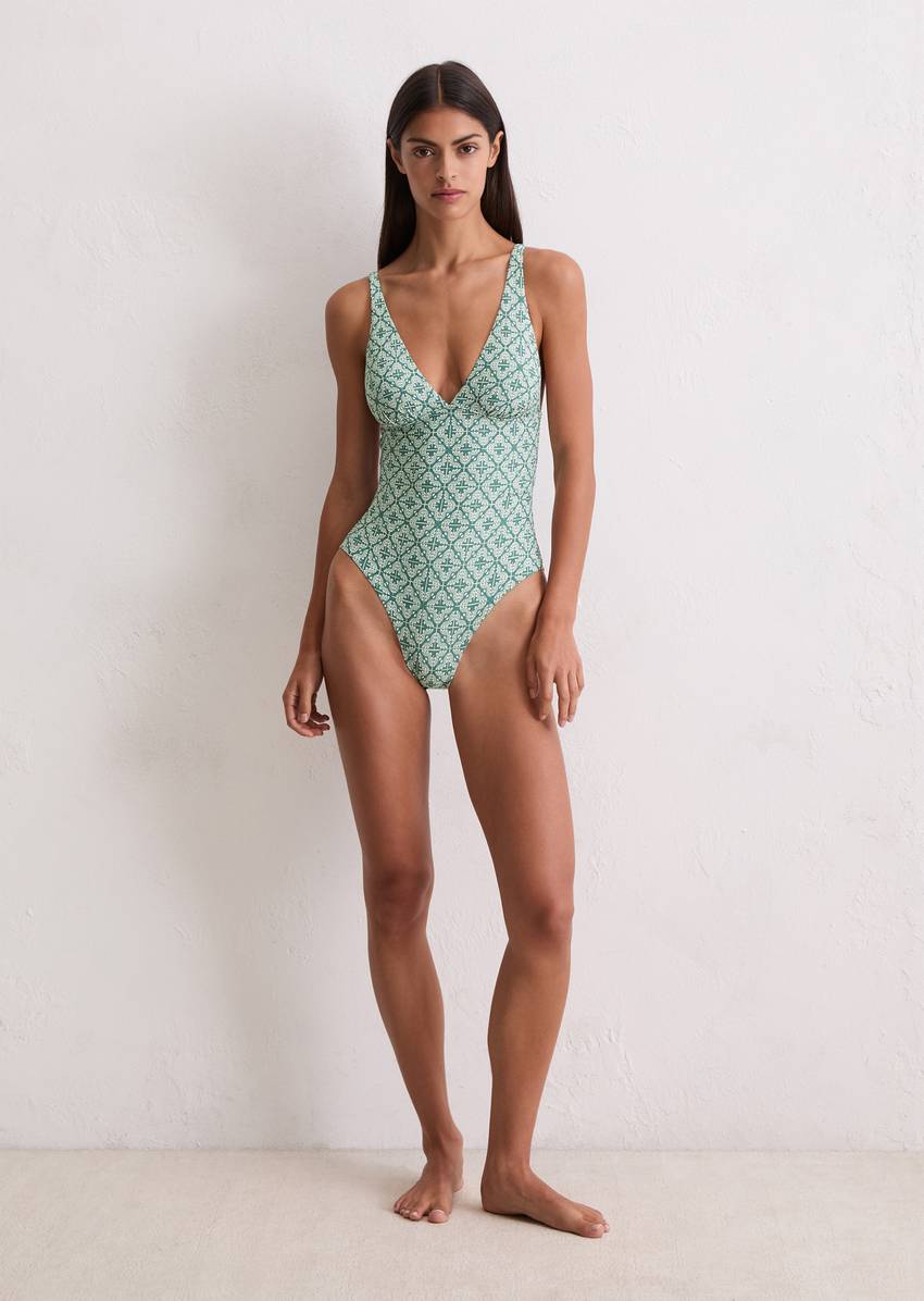 Swimsuit with floral pattern