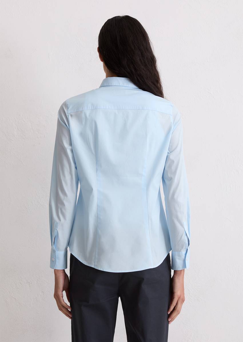 Long sleeve blouse in stretch poplin quality