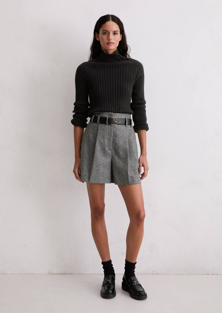 Turtleneck sweater slim made from heavy weight cotton