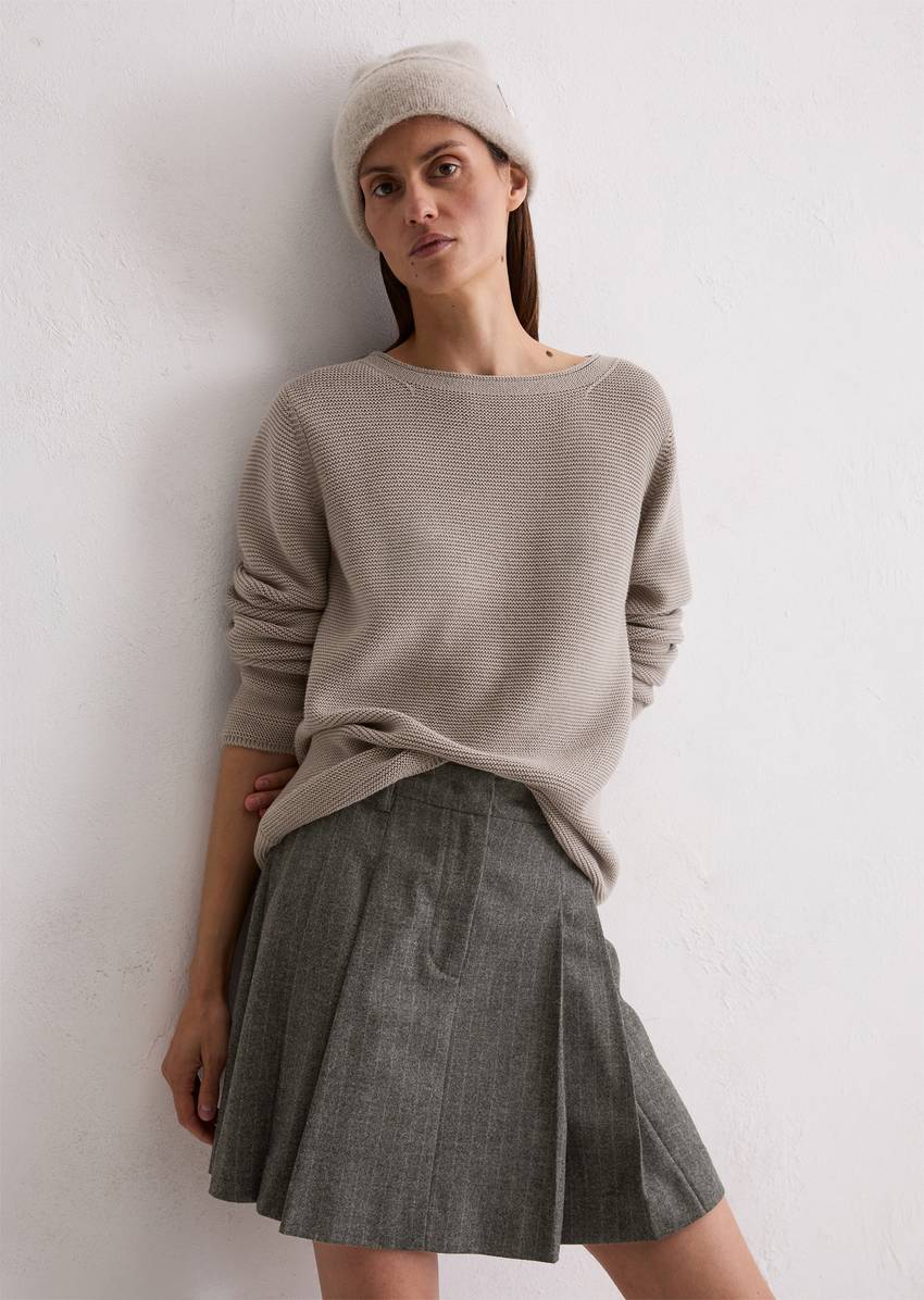 Knitted sweater regular made from organic cotton