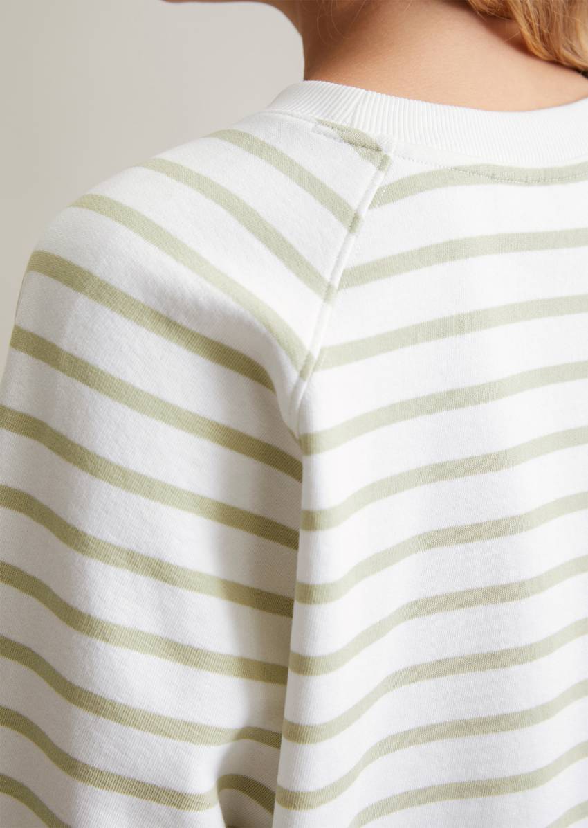 Regular striped sweatshirt made from pure organic cotton